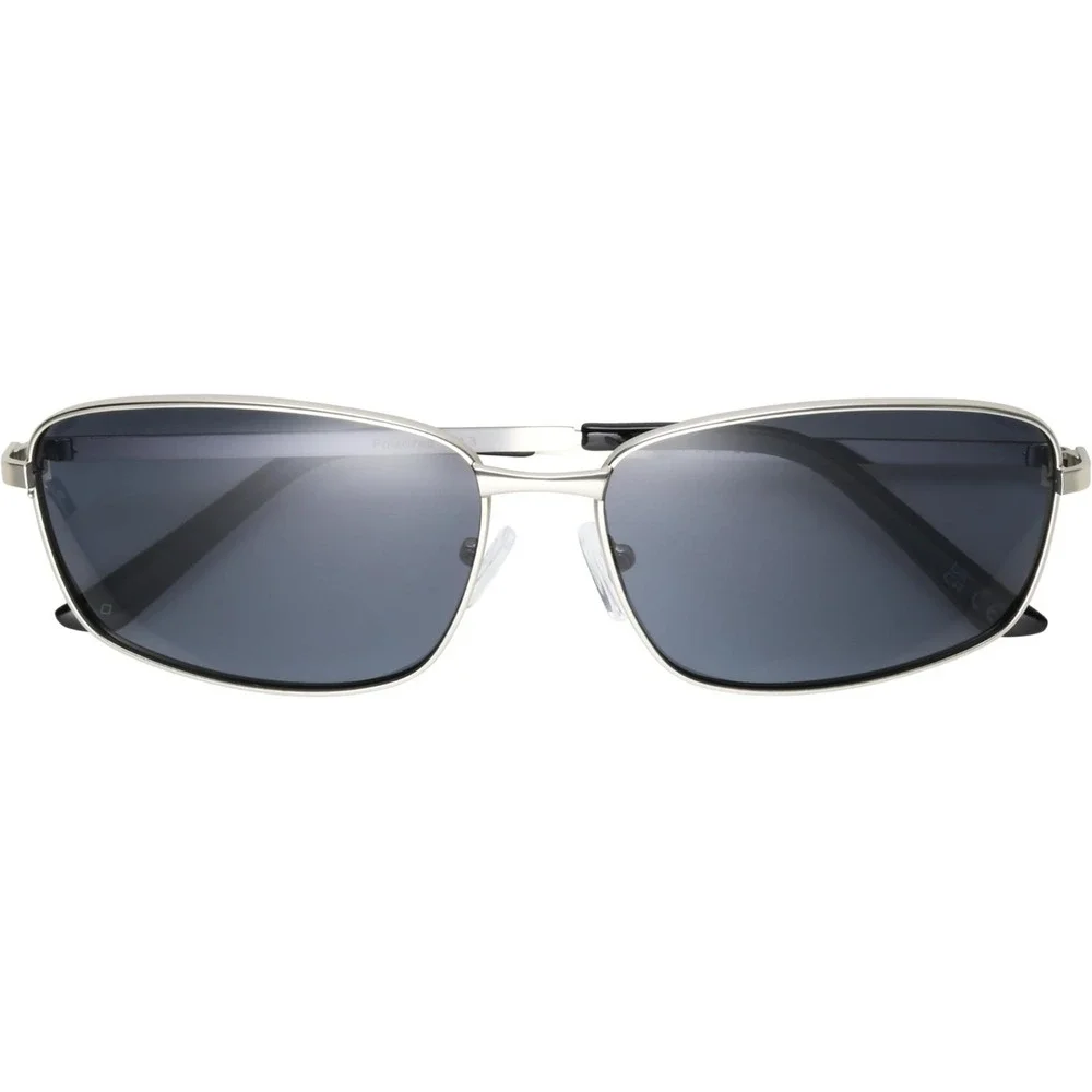 Panama Jack x Foster Grant Polarized Aviator Sunglasses Silver Gray Cord UVA-UVB